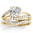 Diamond Split Shank Bridal Set Setting 14k Yellow Gold (0.52ct)