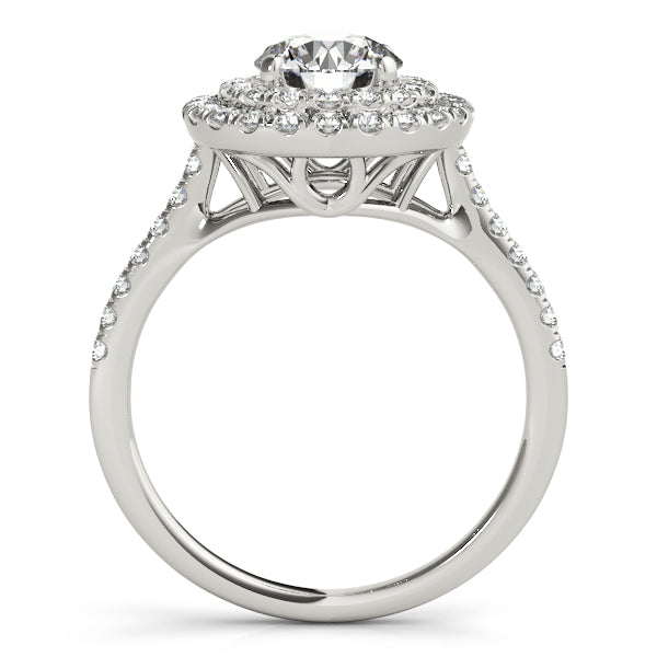 Double Halo Round Diamond Engagement Ring 14k White Gold (1.38ct)