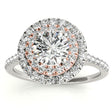 Diamond Double Halo Engagement Ring Setting 14k Two Tone Gold (0.33ct)