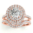 Diamond Double Halo Bridal Set Setting 14k Rose Gold (0.50ct)