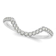 Diamond Semi Eternity Contour Wedding Band in 14k White Gold 0.17ct