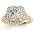 Square Double Halo Diamond Engagement Ring 18k Yellow Gold (0.62ct)