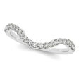 Lab Diamond Accented Contoured Wedding Band 14k White Gold (0.25ct)