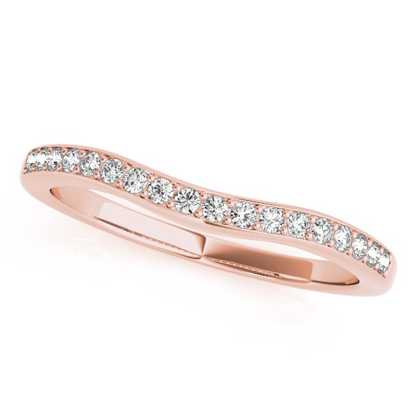 Diamond Contour Semi Eternity Wedding Band in 14k Rose Gold 0.25ct