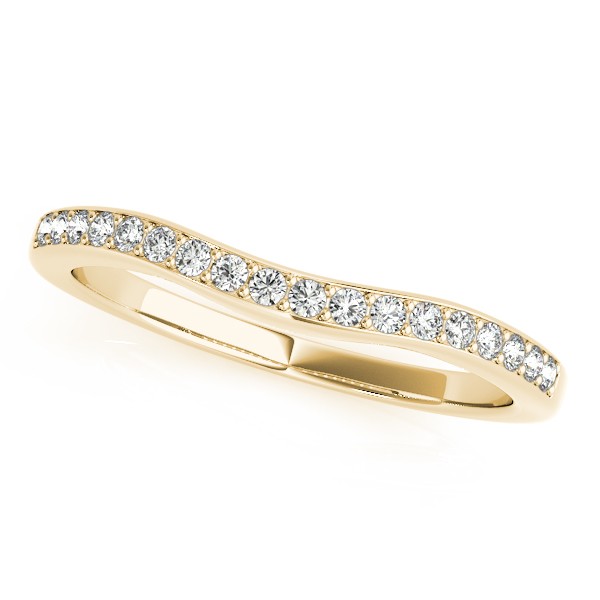 Diamond Contour Semi Eternity Wedding Band in 14k Yellow Gold 0.25ct
