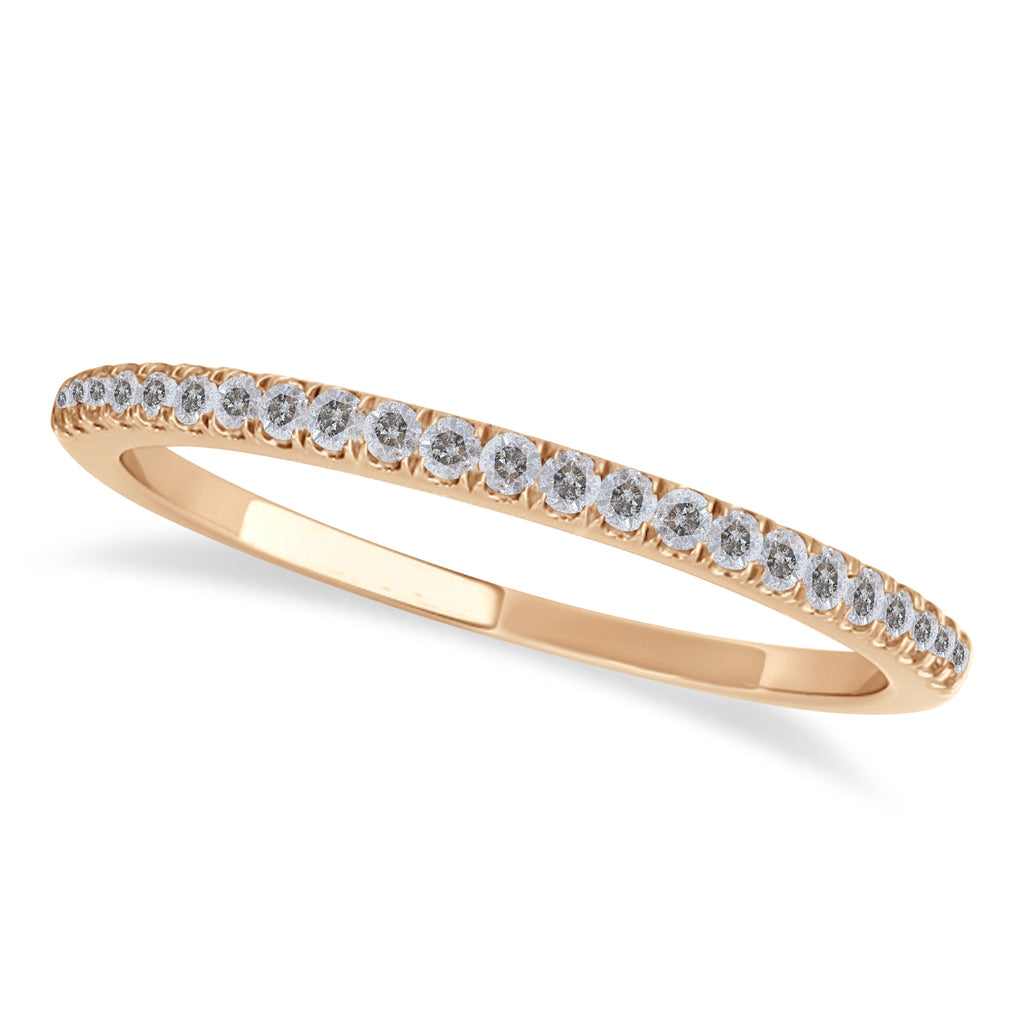 Salt & Pepper Diamond Accented Wedding Band 18k Rose Gold (0.14ct)