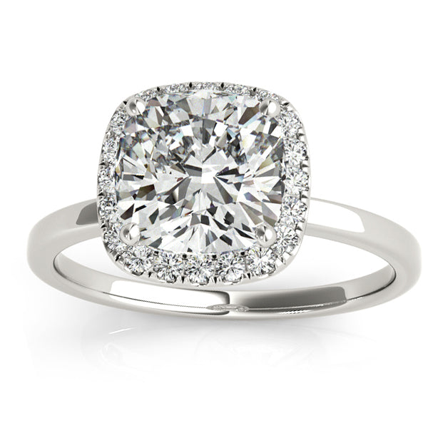 Cushion Diamond Halo Engagement Ring Palladium (0.15ct)