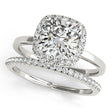 Cushion Diamond Halo Bridal Set 18k White Gold (1.14ct)