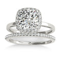 Cushion Diamond Halo Bridal Set 18k White Gold (0.29ct)