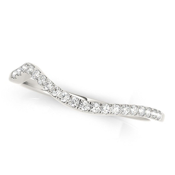 Diamond Semi Eternity Contoured Wedding Band 14k Rose Gold (0.13ct)