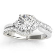 Diamond Bypass Engagement Ring Setting in 14k White Gold (0.50ct)