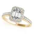 Diamond Halo Emerald-Cut Engagement Ring 18k Yellow Gold (0.90ct)