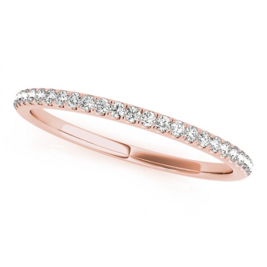 Diamond Pave Wedding Band Ring 14k Rose Gold (0.14ct)