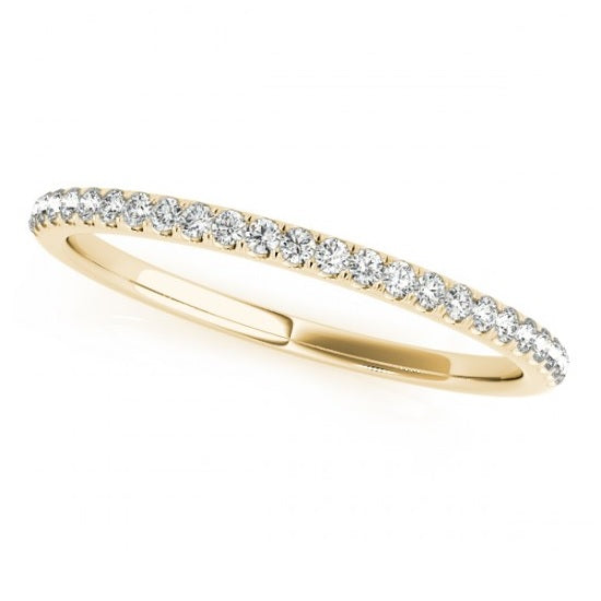 Diamond Pave Wedding Band Ring 18k Yellow Gold (0.14ct)
