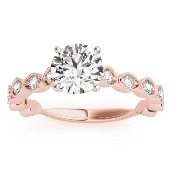 Vintage Style Diamond Engagement Ring Setting 14k Rose Gold (0.40ct)