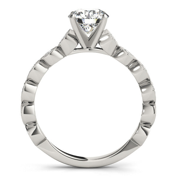 Vintage Style Diamond Engagement Ring Setting 18k White Gold (0.40ct)