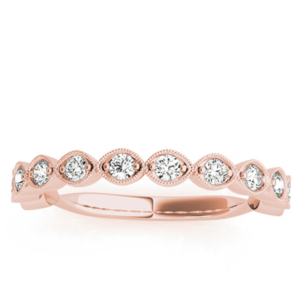 Vintage Marquise Diamond Wedding Ring Band 14k Rose Gold (0.40ct)