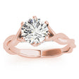 Diamond 6-Prong Twisted Engagement Ring Setting 18k Rose Gold (.11ct)
