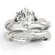 Diamond 6-Prong Twisted Bridal Set Setting 14k White Gold (0.19ct)