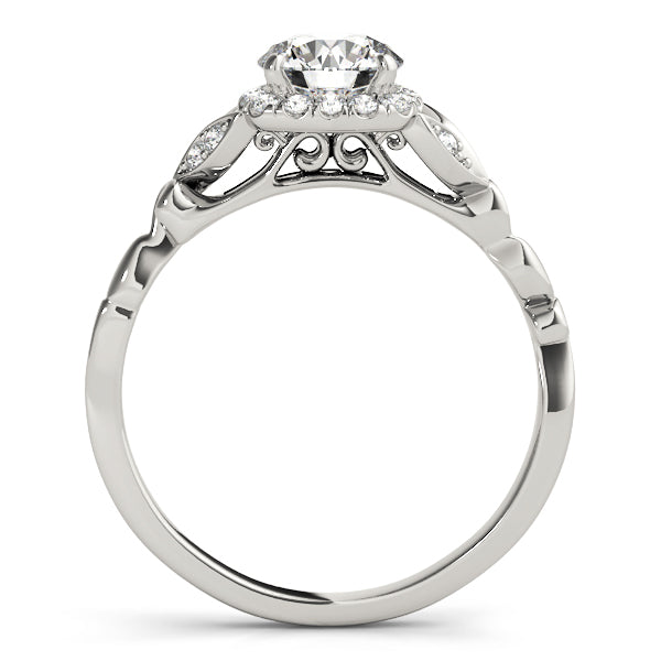 Diamond Antique Style Engagement Ring 18k White Gold (0.89ct)