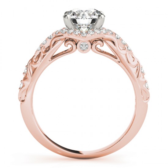 Diamond Antique Style Swirl Bridal Set 14k Rose Gold (1.25ct)