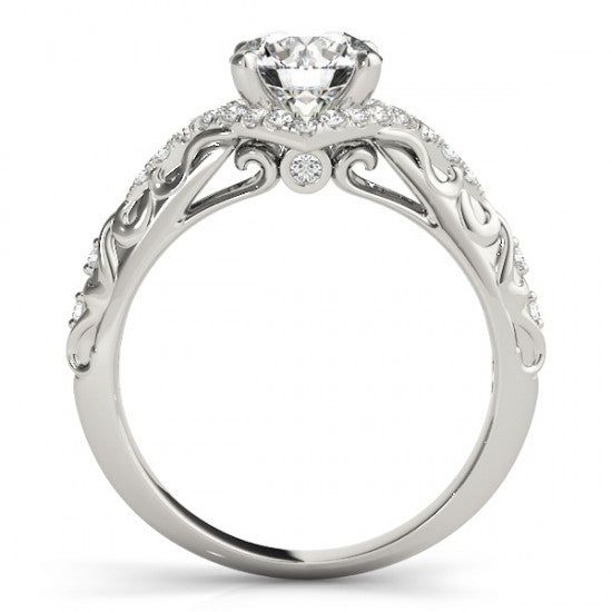 Diamond Antique Style Swirl Bridal Set 18k White Gold (1.25ct)