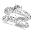 Diamond Antique Style Bridal Set 14k White Gold (0.75ct)