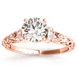 Lab Diamond Antique Style Engagement Ring Setting 18k Rose Gold (0.12ct)