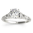 Lab Diamond Antique Style Engagement Ring Setting 18k White Gold (0.12ct)