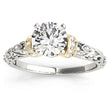 Lab Diamond Antique Style Engagement Ring Setting 18k Two-Tone Gold (0.12ct)