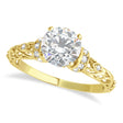 Moissanite & Diamond Antique Engagement Ring 18k Yellow Gold (1.62ct)