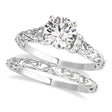 Diamond Antique Style Bridal Set 18k White Gold (0.87ct)