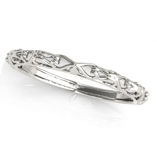 Lab Diamond Antique Style Bridal Set Setting 14k White Gold (0.12ct)