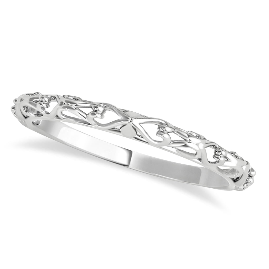 Moissanite & Diamond Antique Style Bridal Set 18k White Gold (1.62ct)