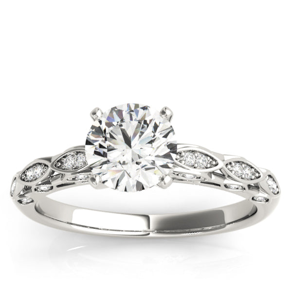 Elegant Diamond Engagement Ring Setting 14k White Gold (0.15ct)
