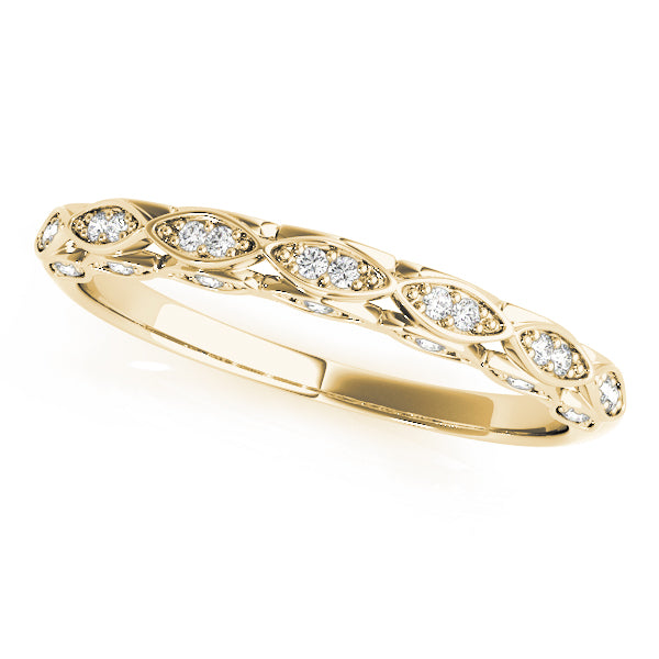 Elegant Diamond Wedding Ring Band 14k Yellow Gold (0.18ct)