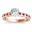 Ruby & Diamond Channel Set Engagement Ring 18k Rose Gold (0.42ct)
