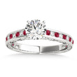 Ruby & Diamond Channel Set Engagement Ring 18k White Gold (0.42ct)