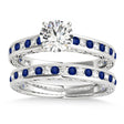 Blue Sapphire & Diamond Twisted Bridal Set 14k White Gold (0.87ct)