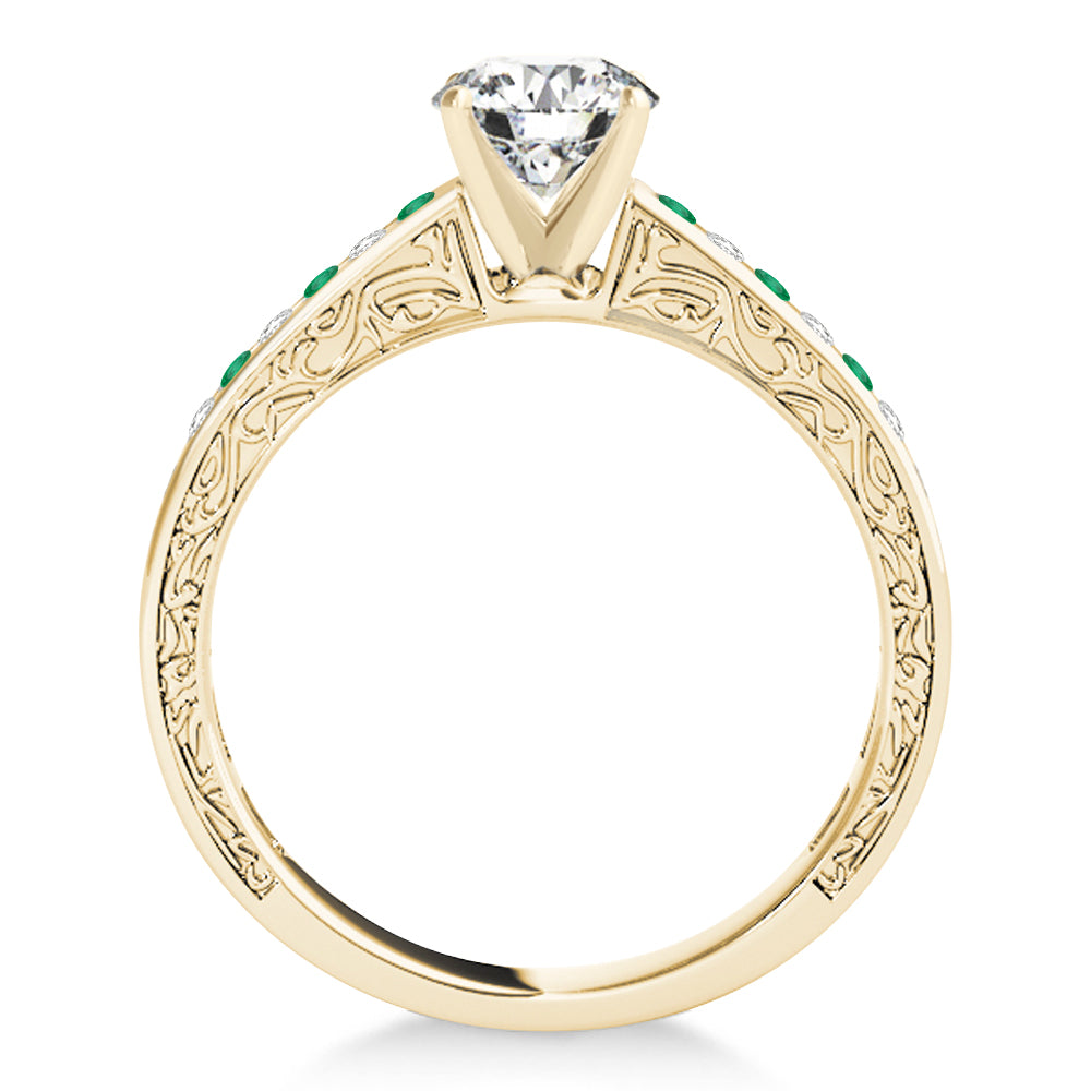 Emerald & Diamond Twisted  Bridal Set 14k Yellow Gold (0.87ct)