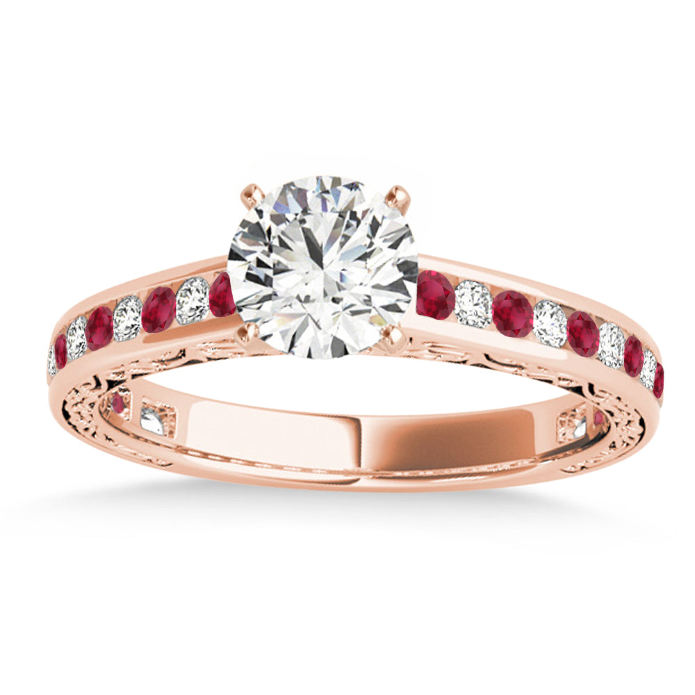 Ruby & Diamond Twisted  Bridal Set 18k Rose Gold (0.87ct)