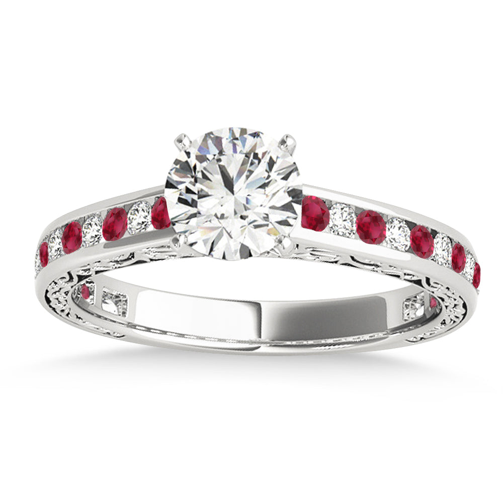 Ruby & Diamond Twisted  Bridal Set 18k White Gold (0.87ct)