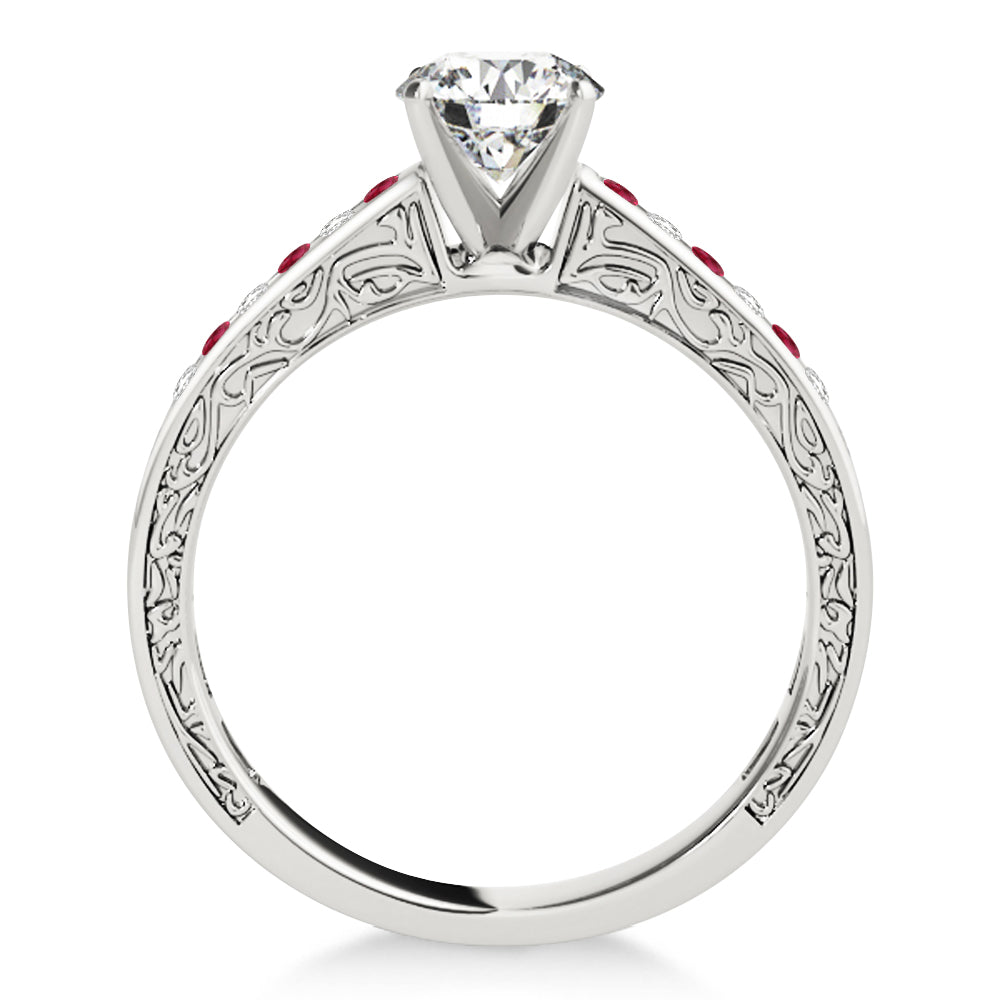 Ruby & Diamond Twisted  Bridal Set 18k White Gold (0.87ct)