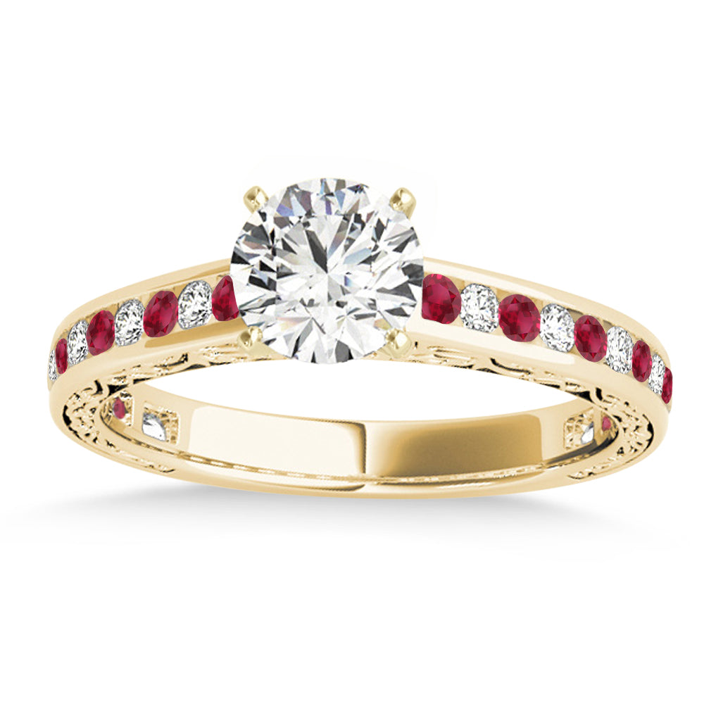 Ruby & Diamond Twisted  Bridal Set 18k Yellow Gold (0.87ct)