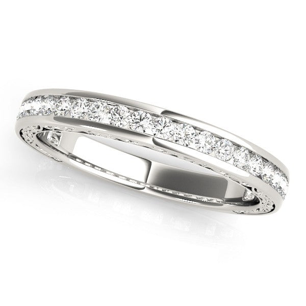 Diamond Channel Set Wedding Band 14k White Gold (0.45ct)