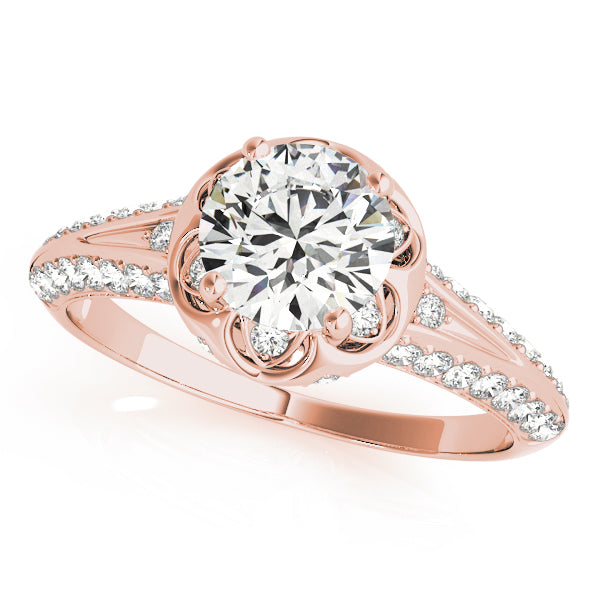 Diamond Floral Style Halo Bridal Set 18k Rose Gold (0.95ct)