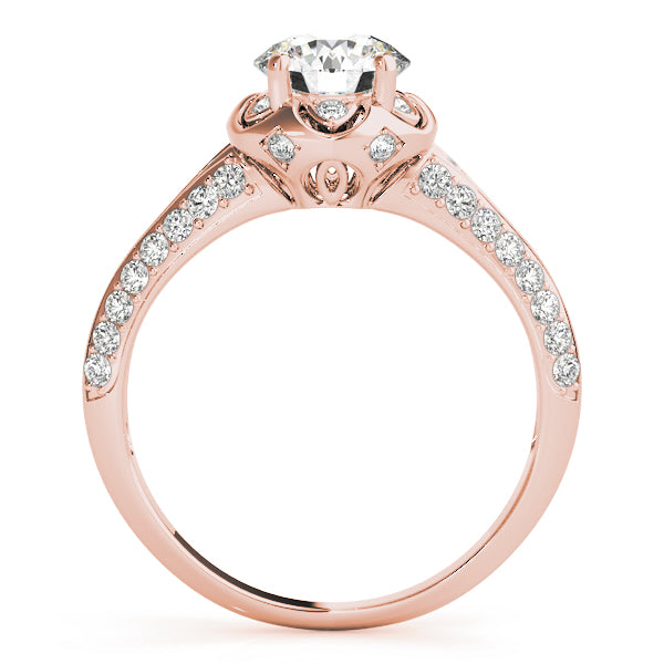 Diamond Floral Style Halo Bridal Set 18k Rose Gold (0.95ct)