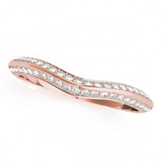 Diamond Contoured Wedding Band 14k Rose Gold (0.20ct)