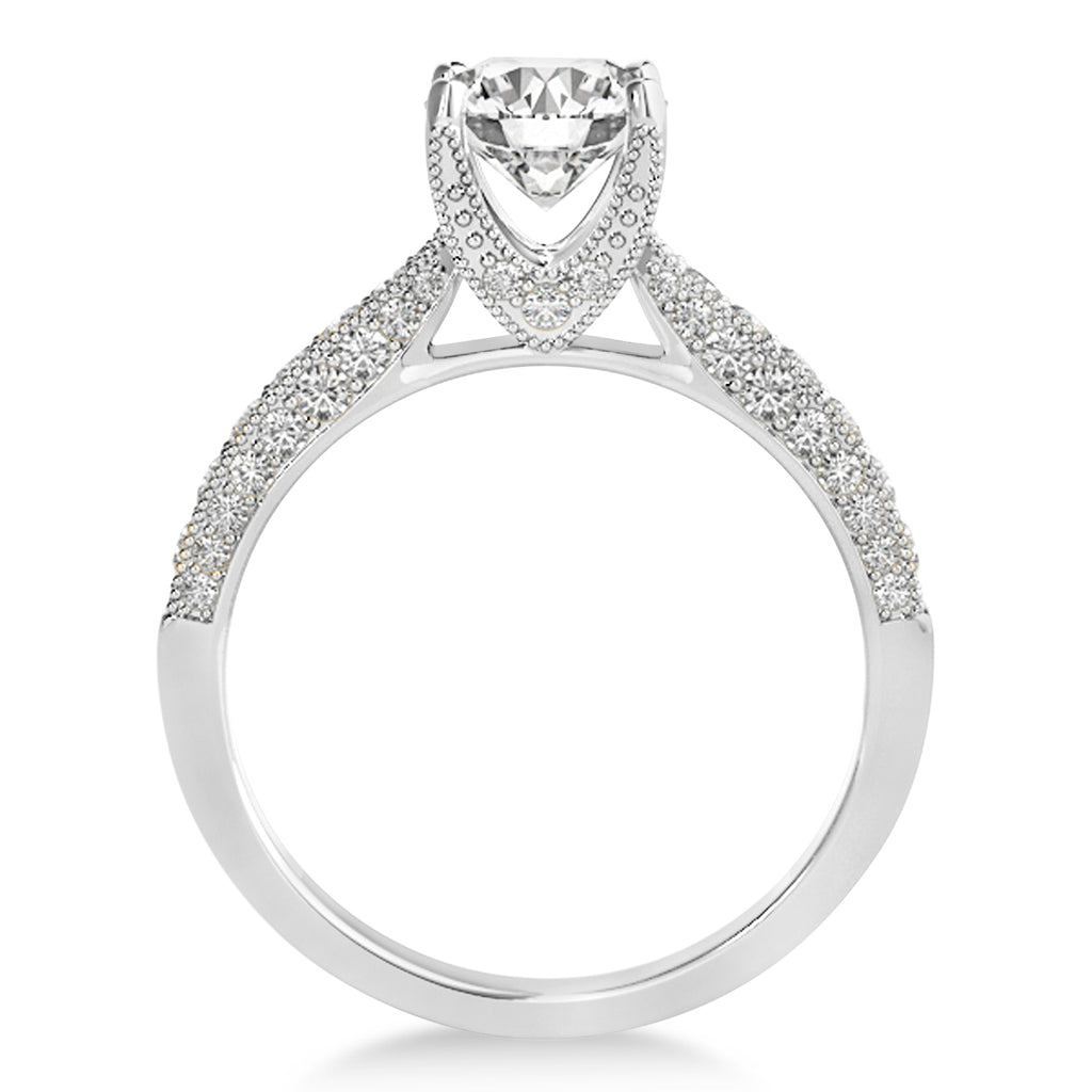 Diamond Engravable Engagement Ring in 14k White Gold (0.45ct)