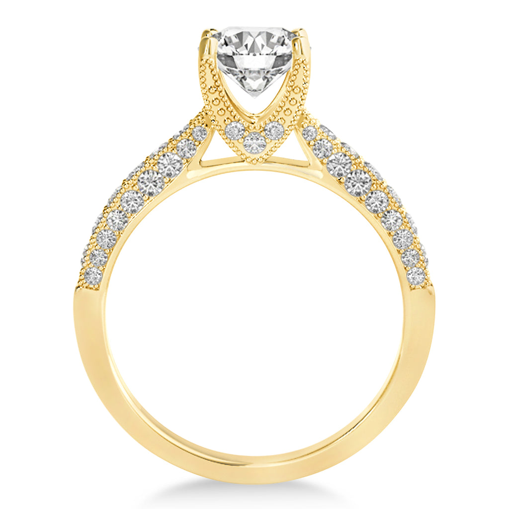 Diamond Engravable Engagement Ring in 18k Yellow Gold (0.45ct)